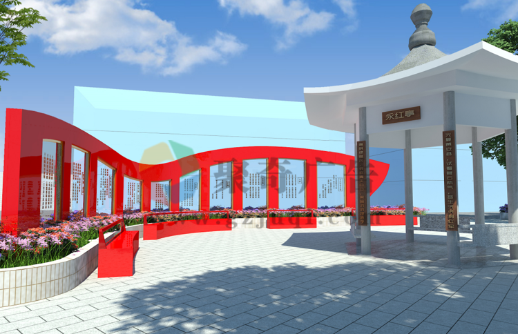 紅色主題廣場(chǎng)詩篇展示設(shè)計(jì)